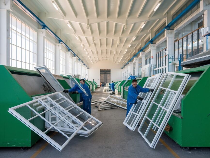 Miejsce recyklingu starych okien PCV