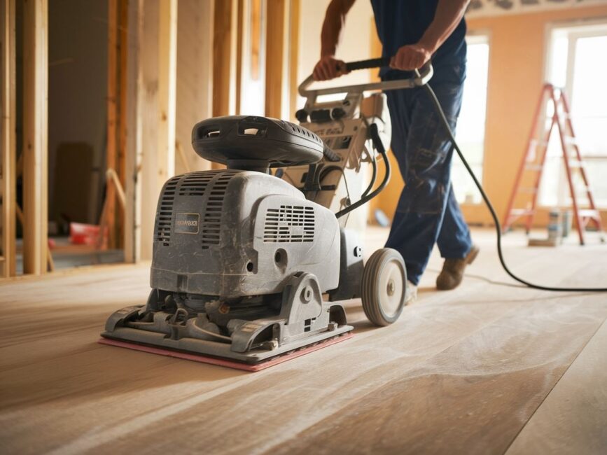 Odnowiona drewniana podłoga po cyklinowaniu